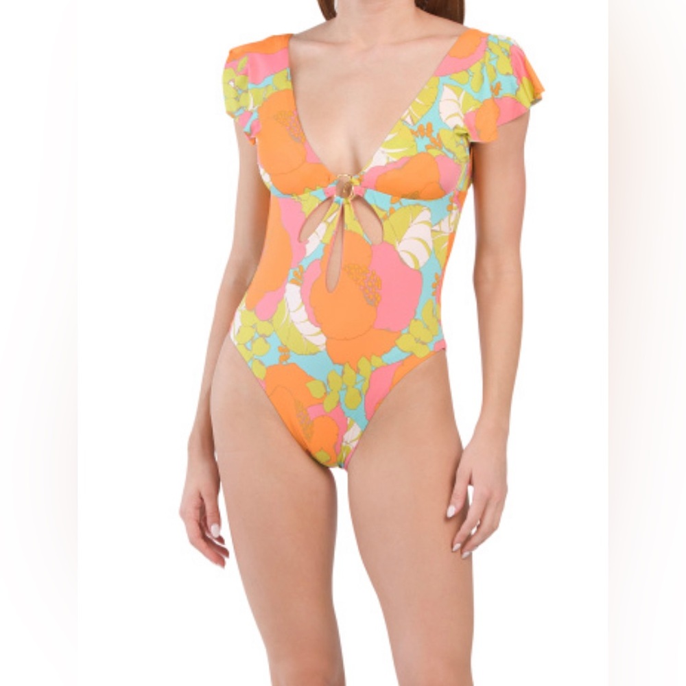 TRINA TURK NEW Playa De Flor One-Piece Swimsuit Size 14